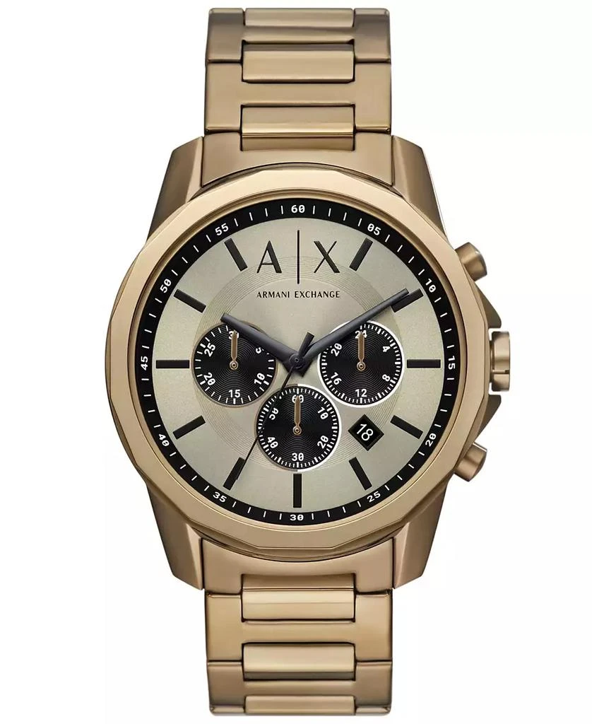 商品Armani Exchange|Men's Chronograph Brown Stainless Steel Bracelet Watch, 44mm,价格¥1644,第1张图片