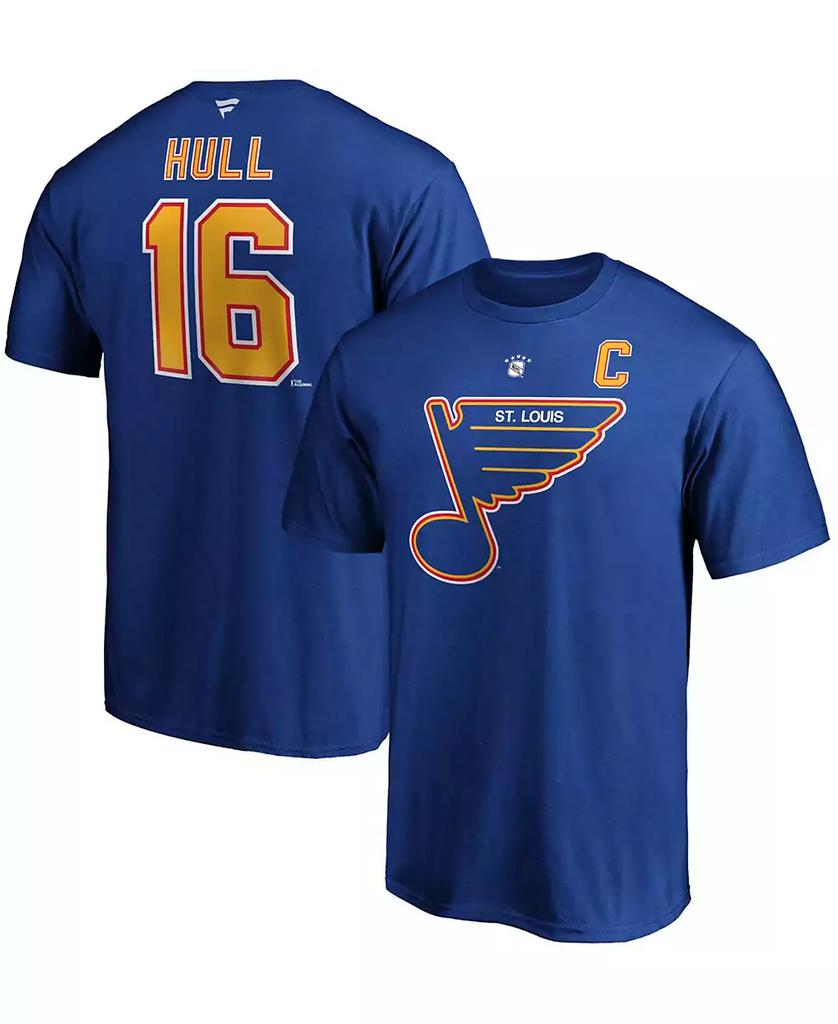 Herren-T-Shirt von Brett Hull, St. Louis Blues, Authentic Stack, Name und Nummer des ehemaligen Spielers image 2