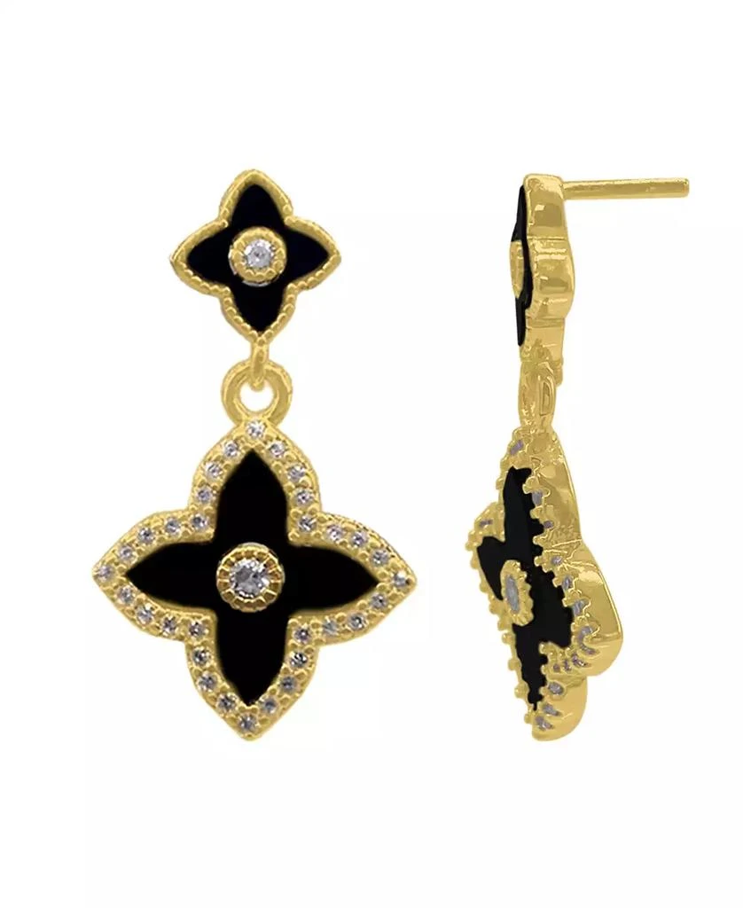 商品ADORNIA|14K Gold Plated Black Clover Drop Earrings,价格¥287,第1张图片