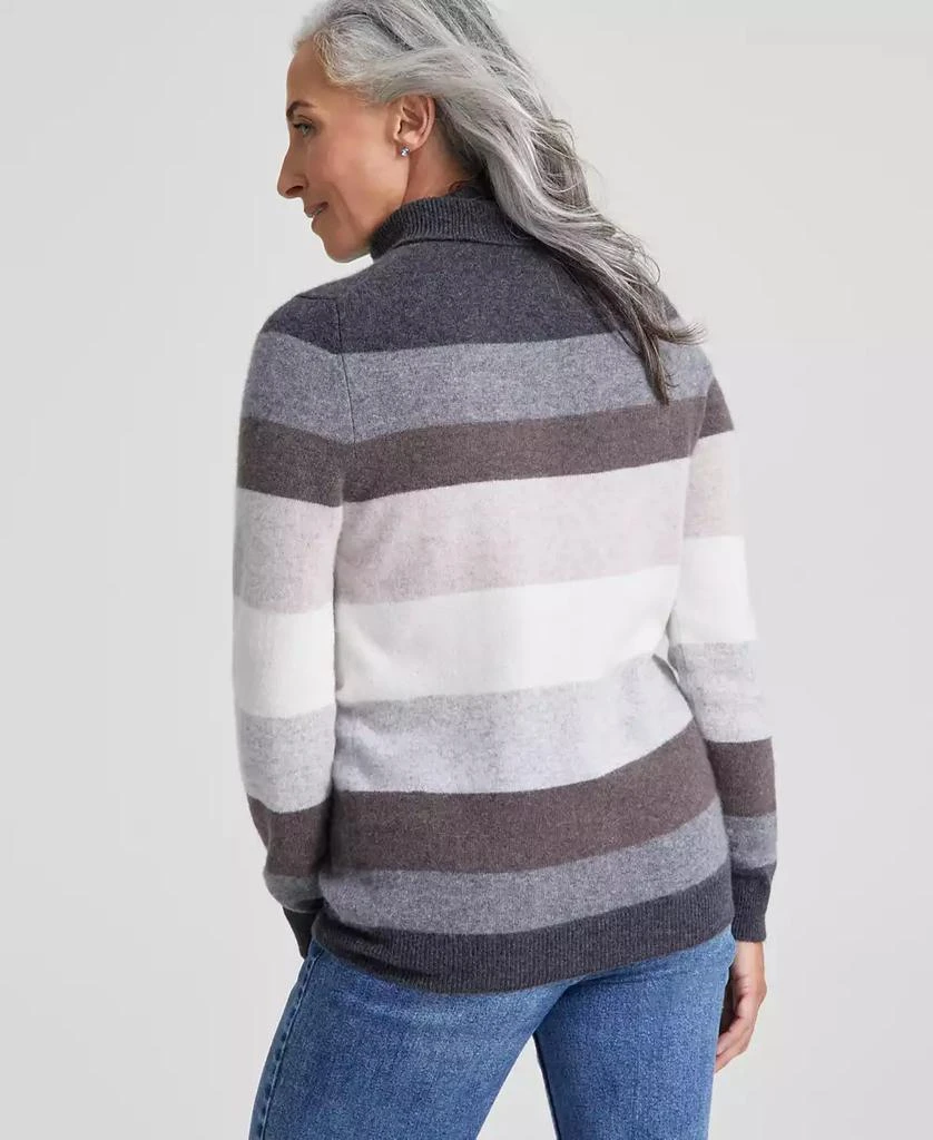 商品Charter Club|Women's Striped 100% Cashmere Turtleneck Sweater, Created for Macy's,价格¥467,第2张图片详细描述