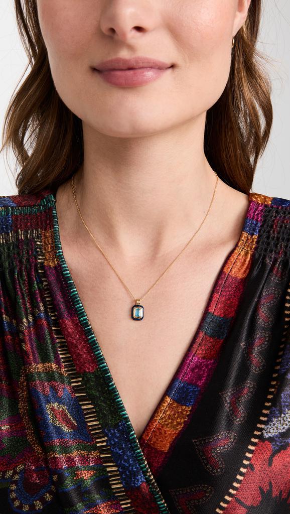 商品Missoma|Missoma Blue Stone and Enamel Pendant Necklace,价格¥1151,第5张图片详细描述