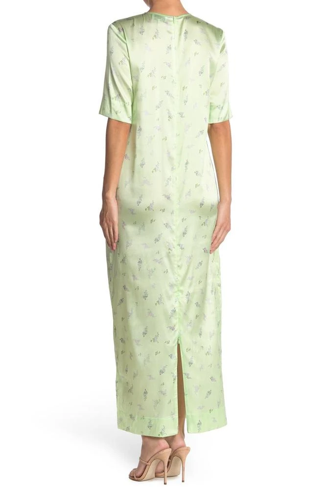 商品Ganni|Floral Short Sleeve Silk Blend Satin Maxi Dress,价格¥1034,第2张图片详细描述