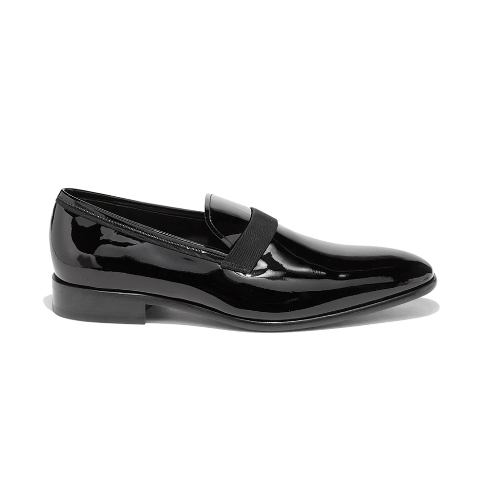 商品Salvatore Ferragamo|SALVATORE FERRAGAMO 男士黑色漆皮乐福鞋 0514670,价格¥3340,第1张图片