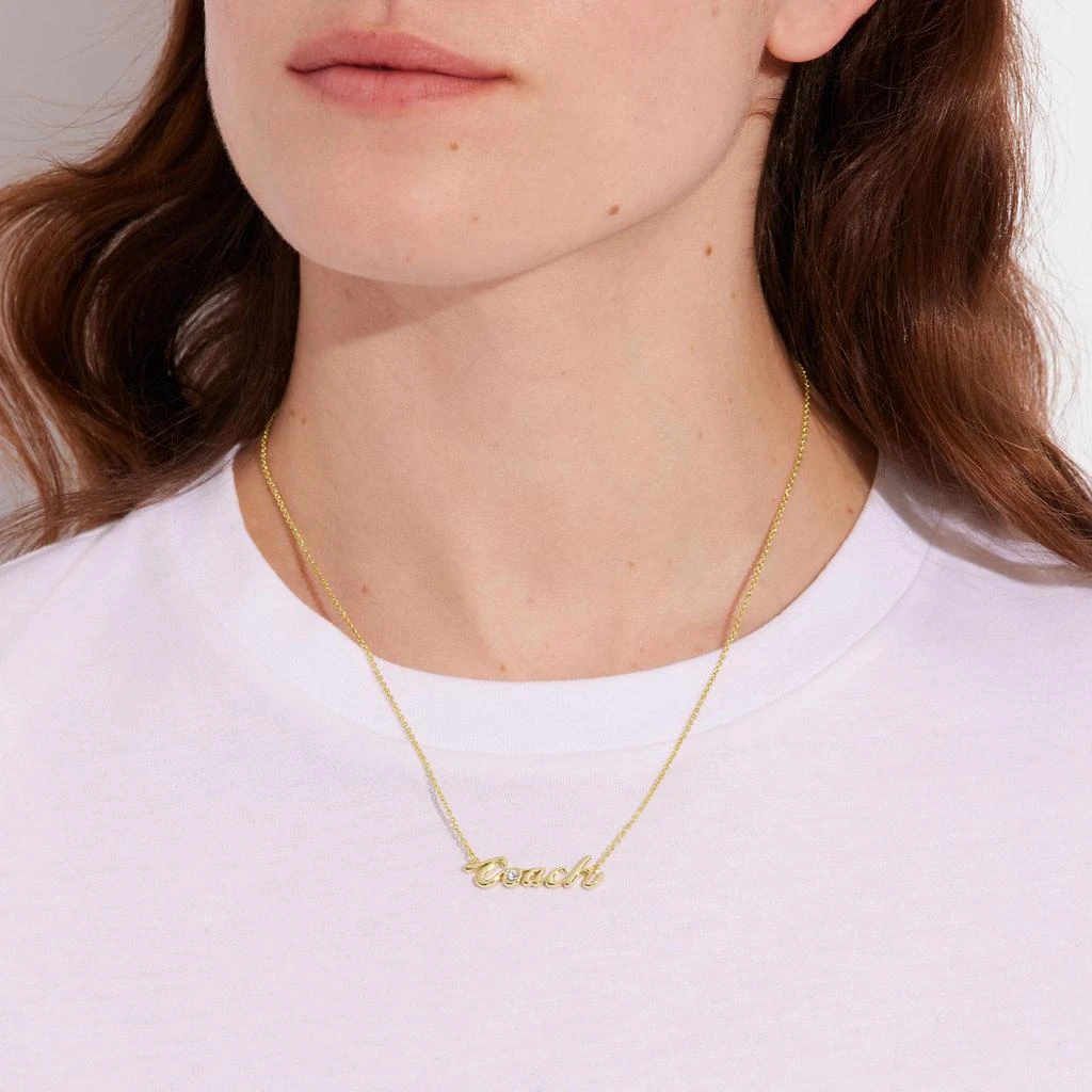 商品Coach|Logo Script Necklace,价格¥271,第2张图片详细描述