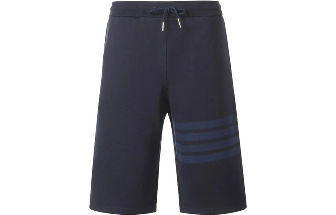 商品[国内直发] Thom Browne|条纹直筒休闲短裤 夏季 男款 海军蓝色,价格¥3568,第1张图片