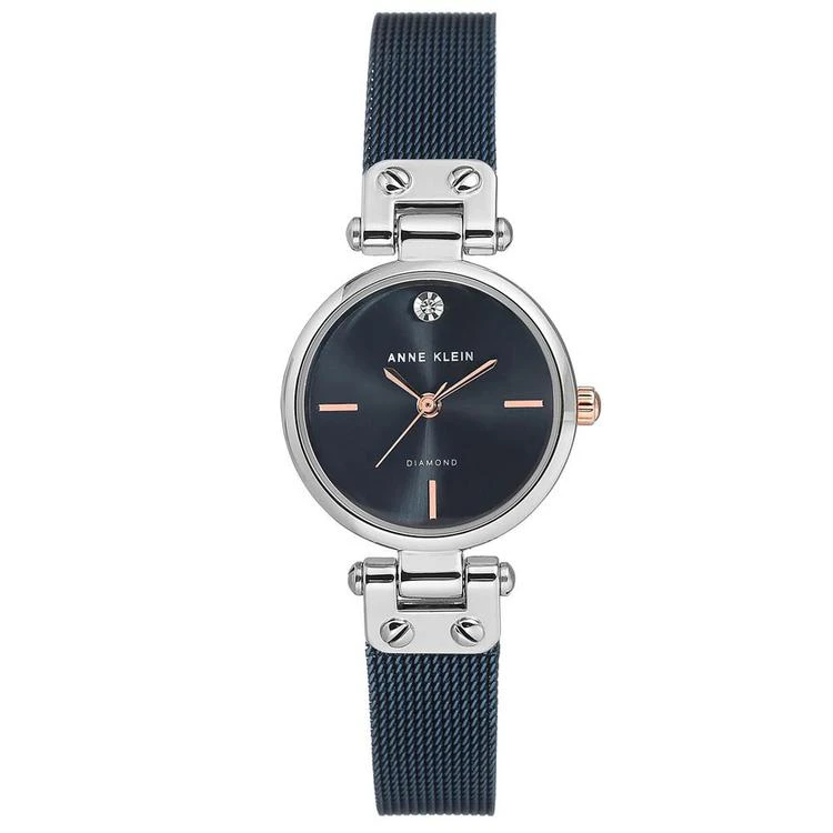 商品Anne Klein|Women's Diamond-Accent Blue Stainless Steel Mesh Bracelet Watch 26mm,价格¥630,第1张图片