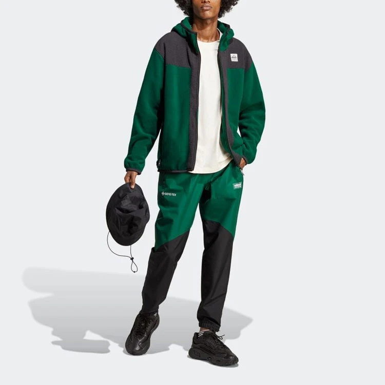 商品[国内直发] Adidas|adidas 拼色Logo贴标全拉链羊毛夹克外套 男款 绿色,价格¥341,第3张图片详细描述