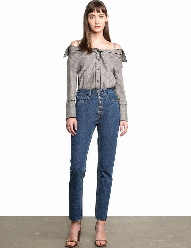 商品Pixie Market|Stella Plaid Strappy OTS Shirt,价格¥768,第2张图片详细描述