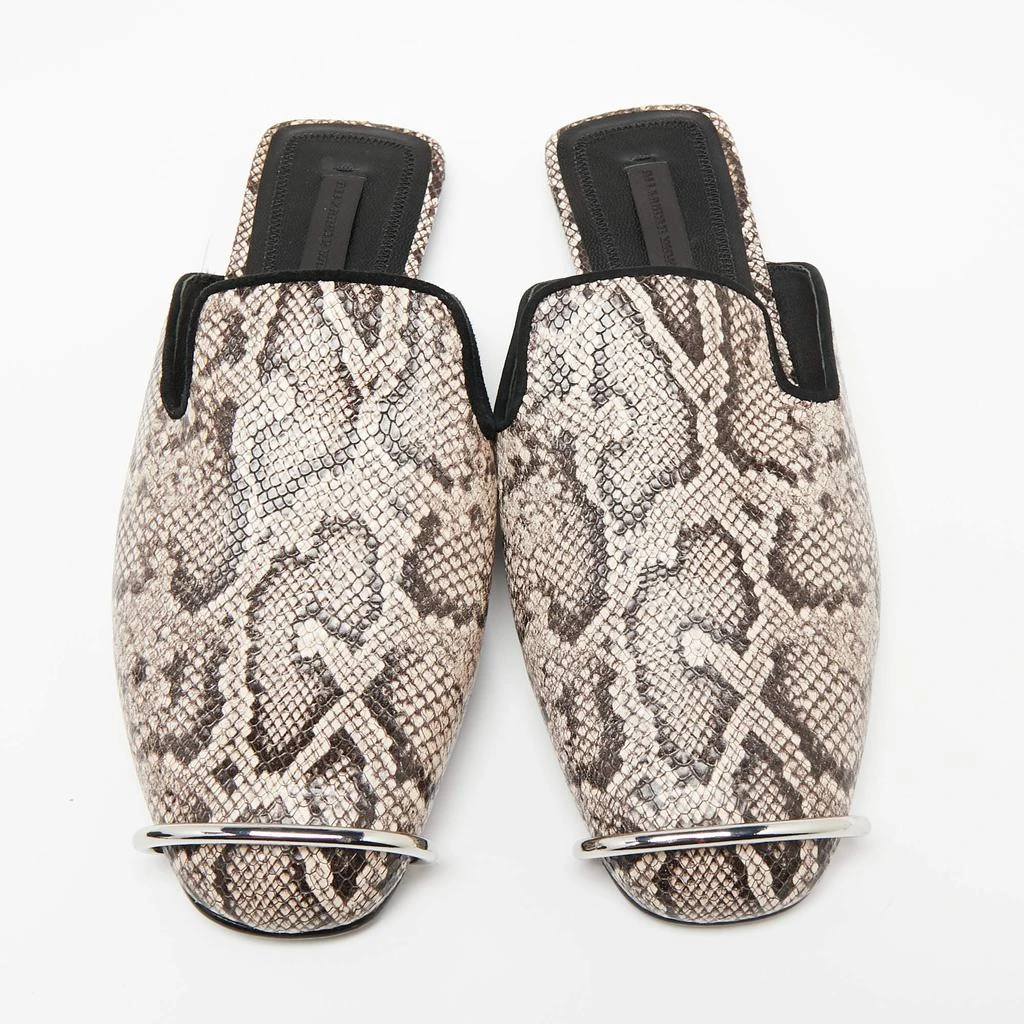 商品[二手商品] Alexander Wang|Alexander Wang Black/Beige Snakeskin Embossed Leather Jaelle Flat Mules Size 36.5,价格¥1675,第3张图片详细描述
