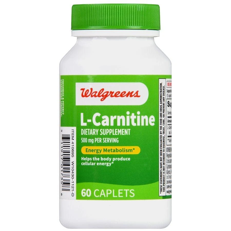 商品Walgreens|L-Carnitine 500 mg Caplets,价格¥166,第2张图片详细描述