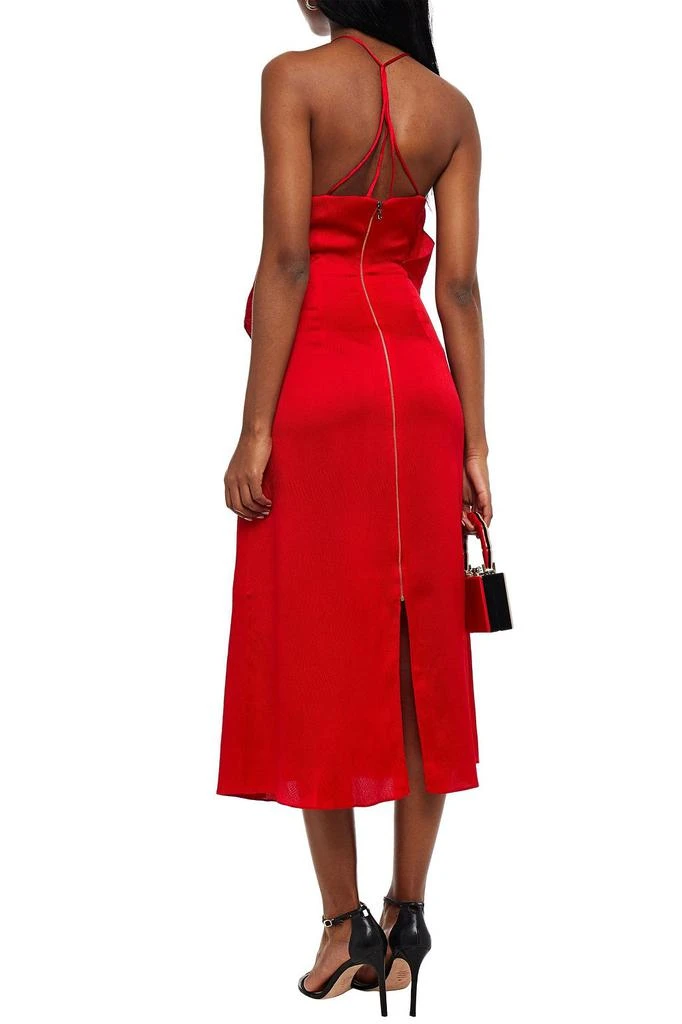 商品ROLAND MOURET|Tolima ruffled hammered silk-blend satin midi dress,价格¥2970,第1张图片