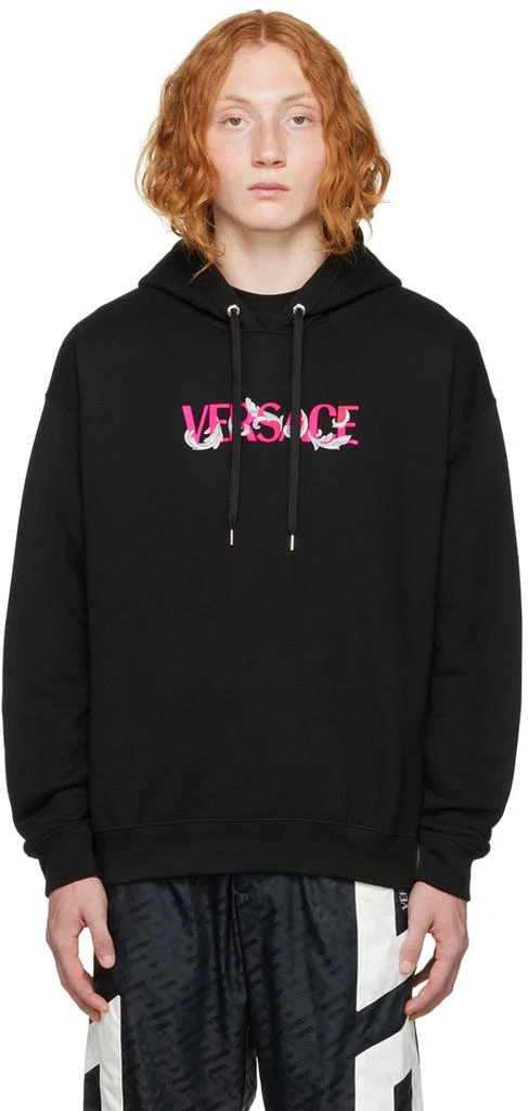 商品Versace|Black Flocked Hoodie,价格¥2721,第1张图片