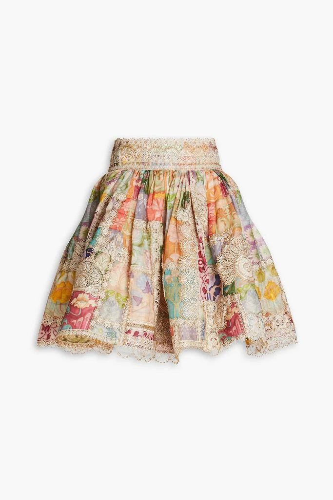 商品Zimmermann|Gathered printed linen and silk-blend gauze mini skirt,价格¥3649,第1张图片