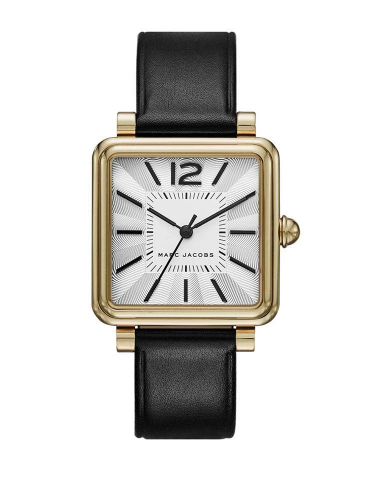 商品Marc Jacobs|Vic Goldtone Stainless Steel &amp; Leather Strap Watch,价格¥609,第2张图片详细描述