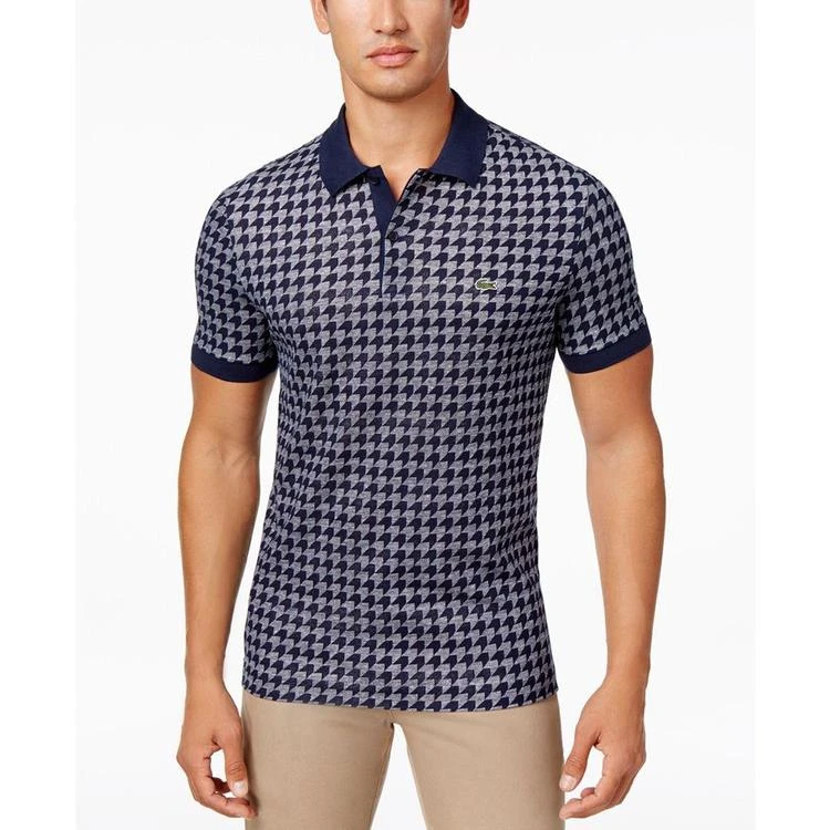 商品Lacoste|Men's Houndstooth Cotton Polo,价格¥699,第2张图片详细描述