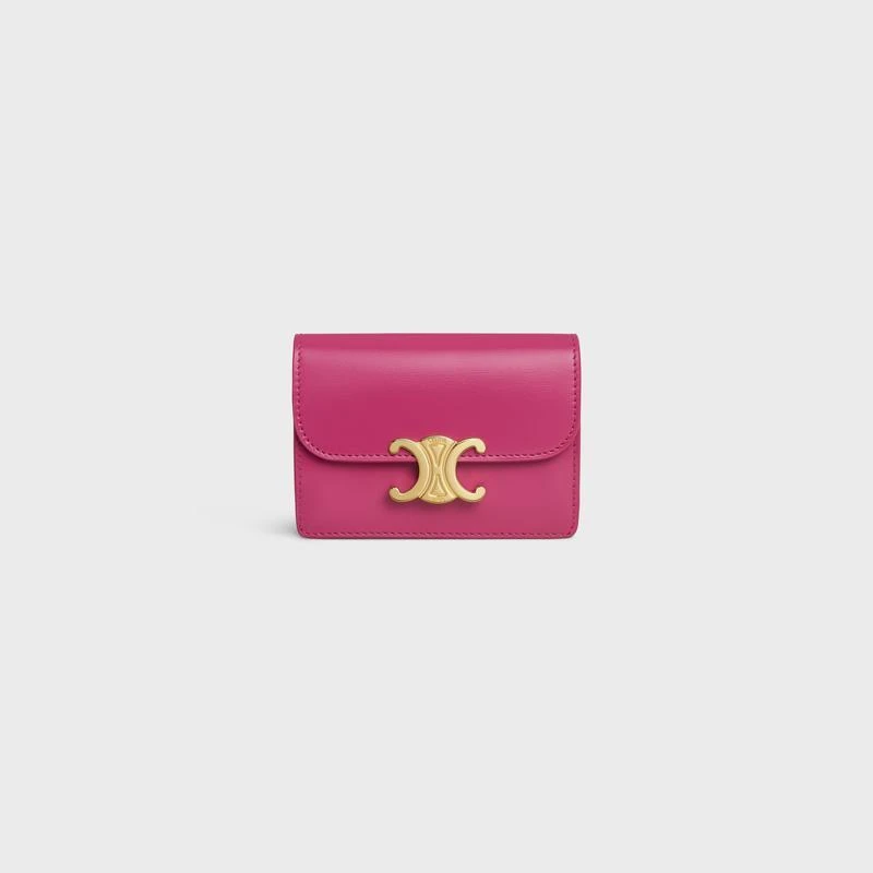商品Celine|CELINE赛琳 女士紫红色小牛皮卡片夹,价格¥3239,第1张图片