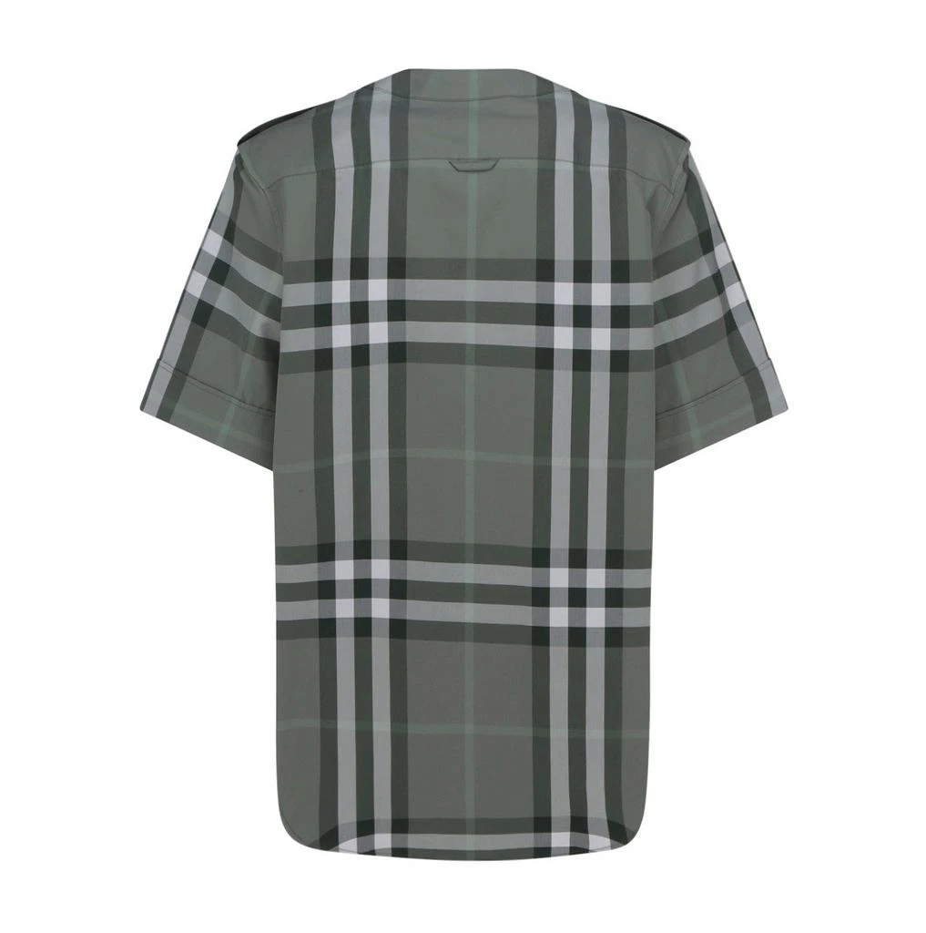 商品Burberry|Burberry Check Pattern V-Neck Short Sleeved Shirt,价格¥3239,第2张图片详细描述