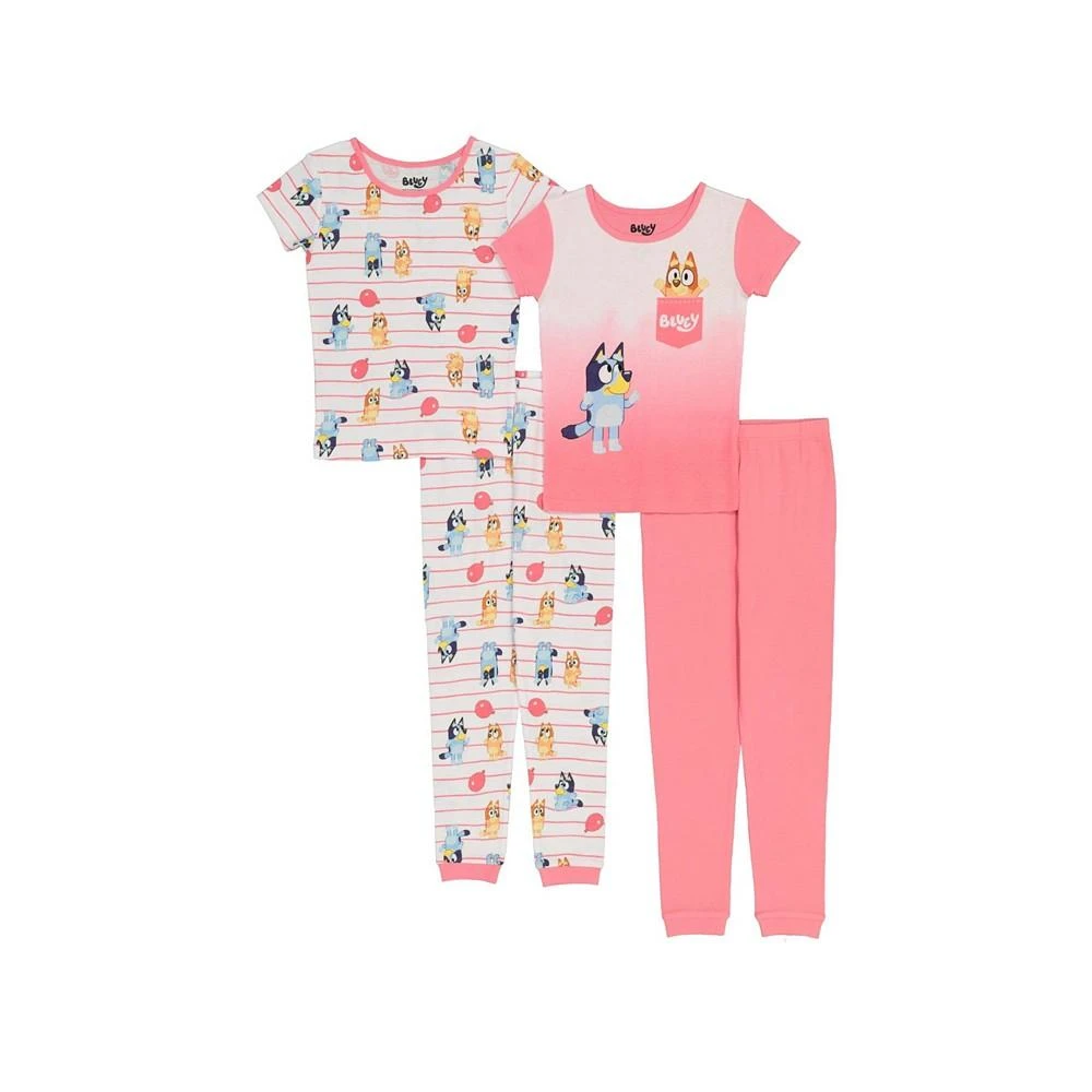 商品Bluey|Big Girls Cotton Pajama, 4 Piece Set,价格¥374,第1张图片