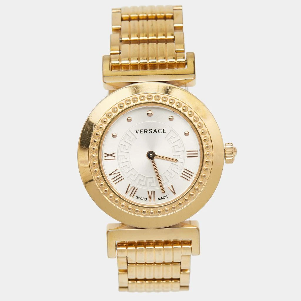 商品[二手商品] Versace|Versace Silver Rose Gold Plated Stainless Steel Vanity P5Q Women's Wristwatch 35 mm,价格¥3305,第1张图片