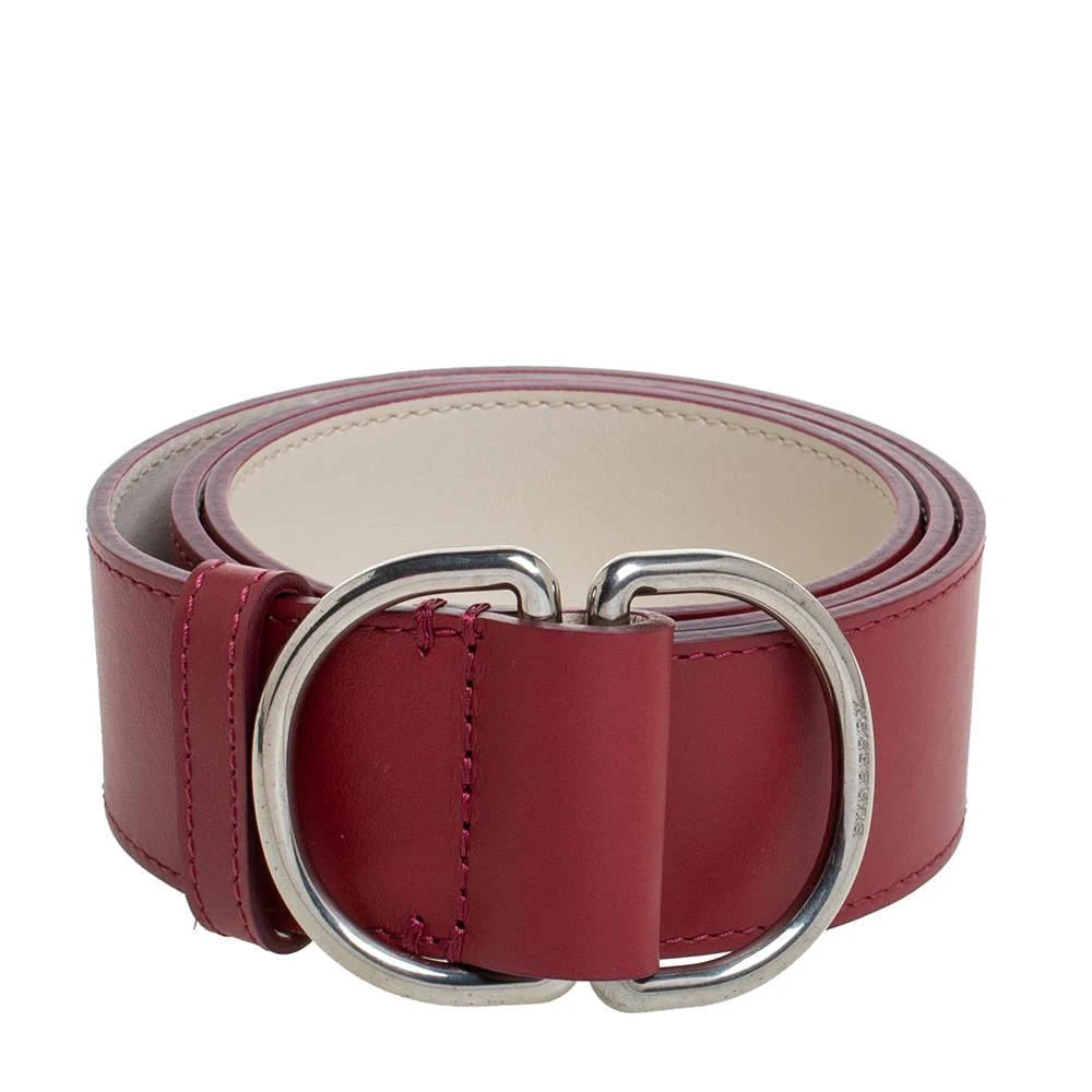 商品Burberry|Burberry Wine Red/Ivory Leather Double D Ring Reversible Belt S,价格¥1768,第3张图片详细描述