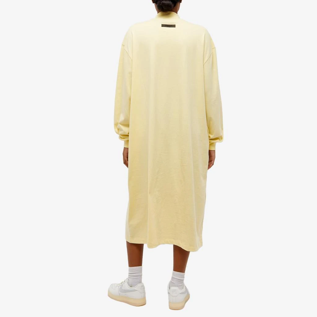 商品Essentials|Fear of God ESSENTIALS Long Sleeve Logo Dress - Canary,价格¥305,第3张图片详细描述