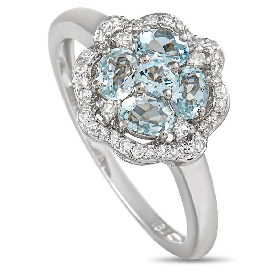 商品LB Exclusive|14K White Gold 0.18ct Diamond and Aquamarine Ring,价格¥4388,第1张图片