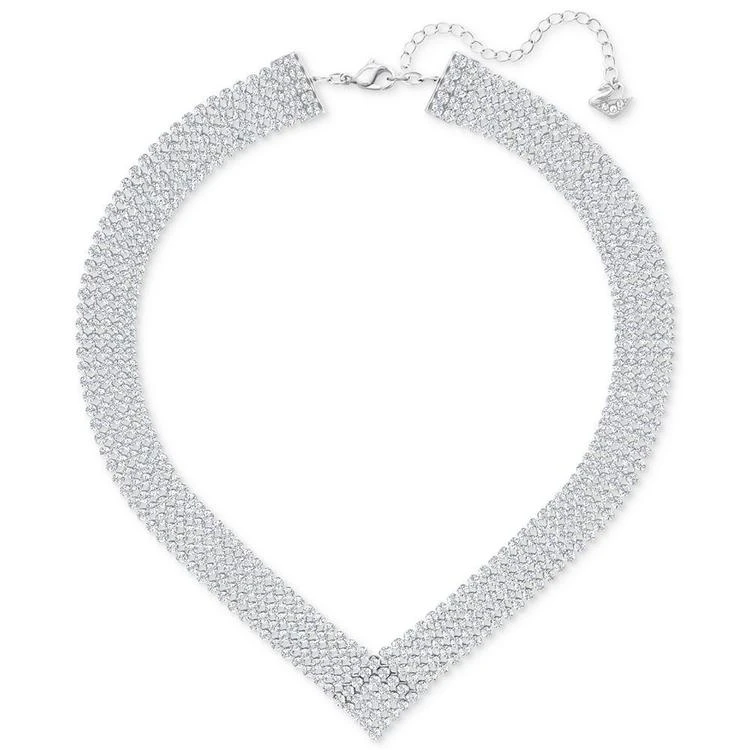 商品Swarovski|Silver-Tone Crystal Mesh Statement Necklace,价格¥1490,第1张图片