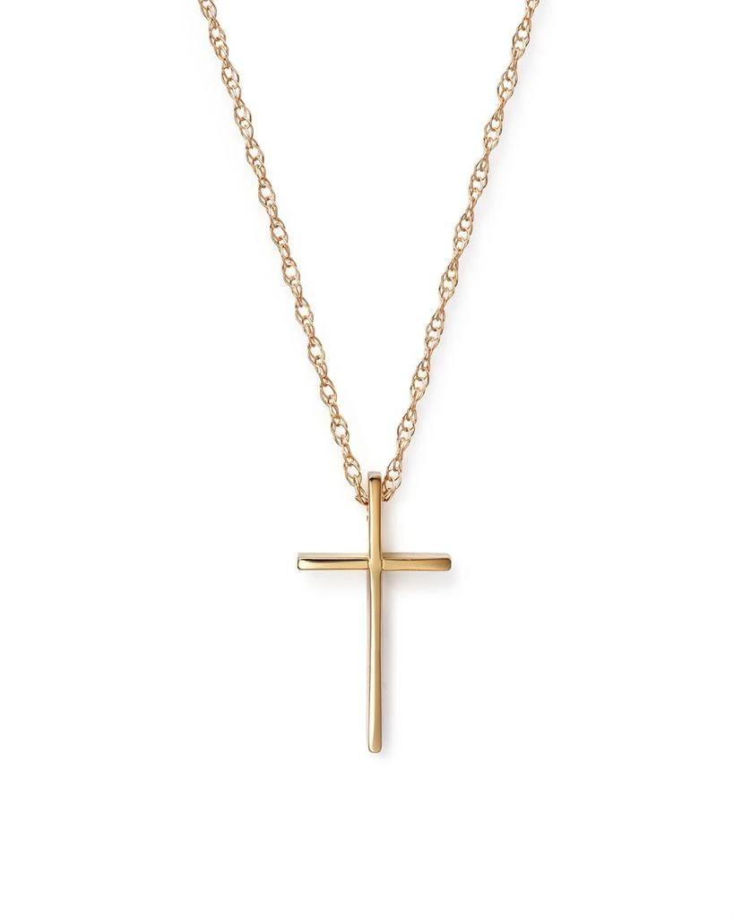 商品Bloomingdale's|14K Yellow Gold Small Cross Pendant Necklace, 18" - Exclusive,价格¥2723,第1张图片