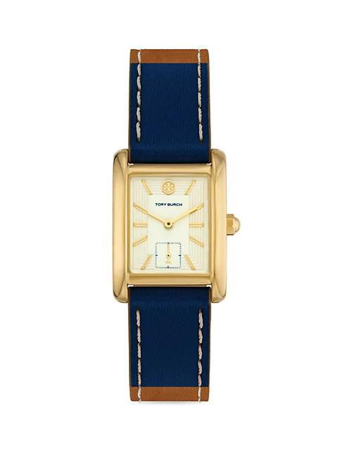 商品Tory Burch|The Eleanor Goldtone Stainless Steel & Leather Strap Watch,价格¥2057,第1张图片