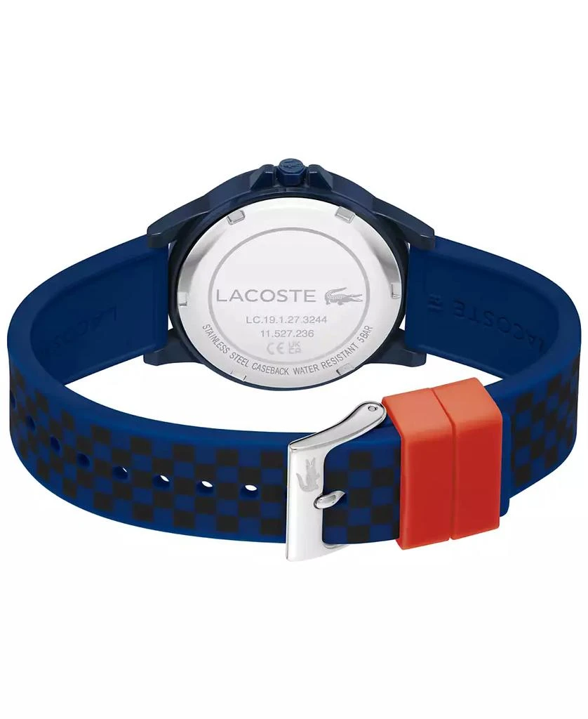 商品Lacoste|Kids Rider Blue and Black Checkered Print Silicone Strap Watch 36mm,价格¥379,第3张图片详细描述