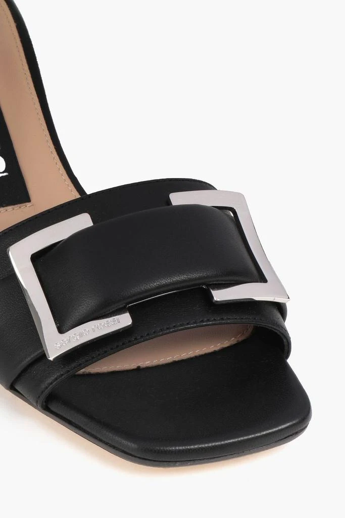 商品Sergio Rossi|Buckle-embellished leather mules,价格¥2420,第4张图片详细描述