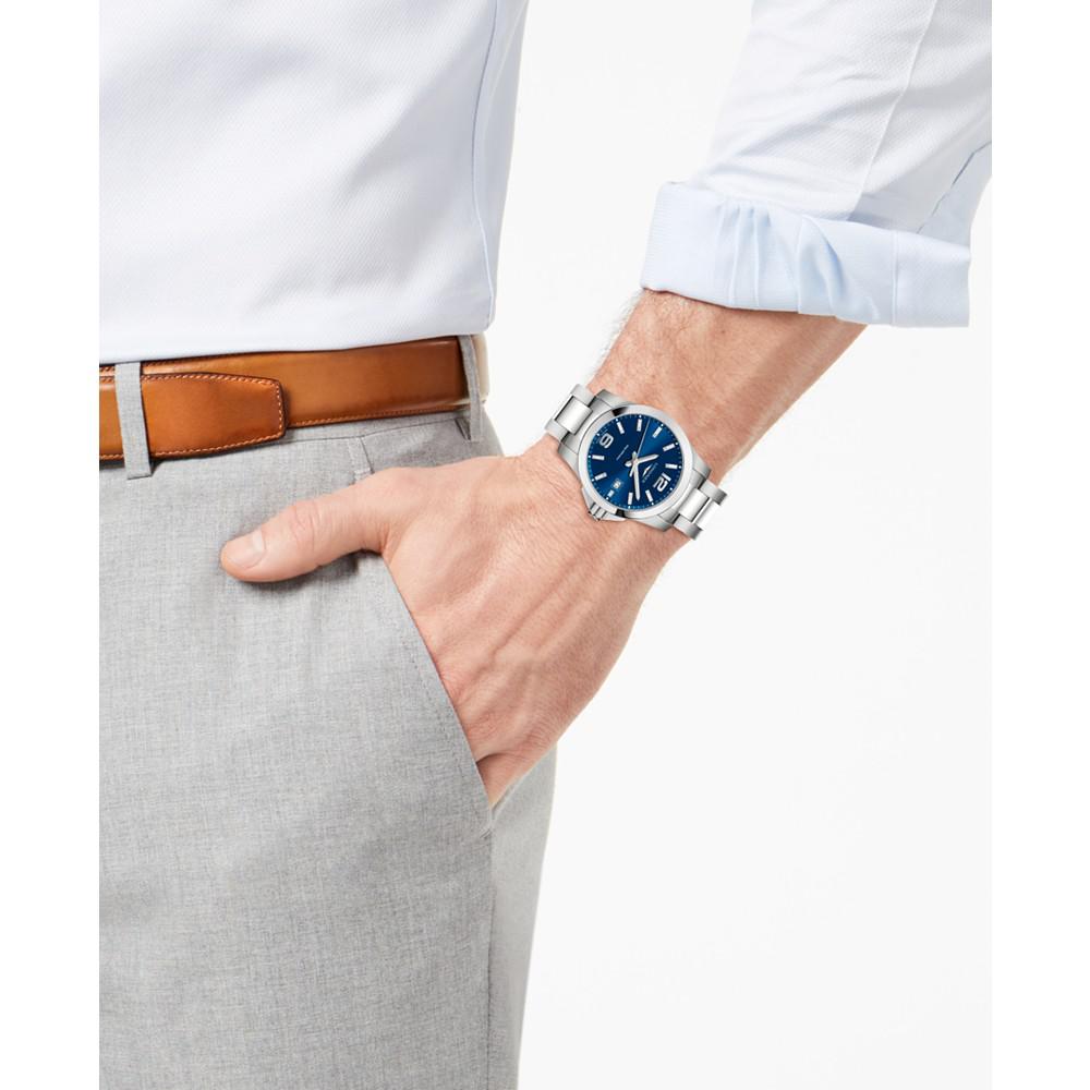 Men's Swiss Conquest Stainless Steel Bracelet Watch 41mm商品第2张图片规格展示