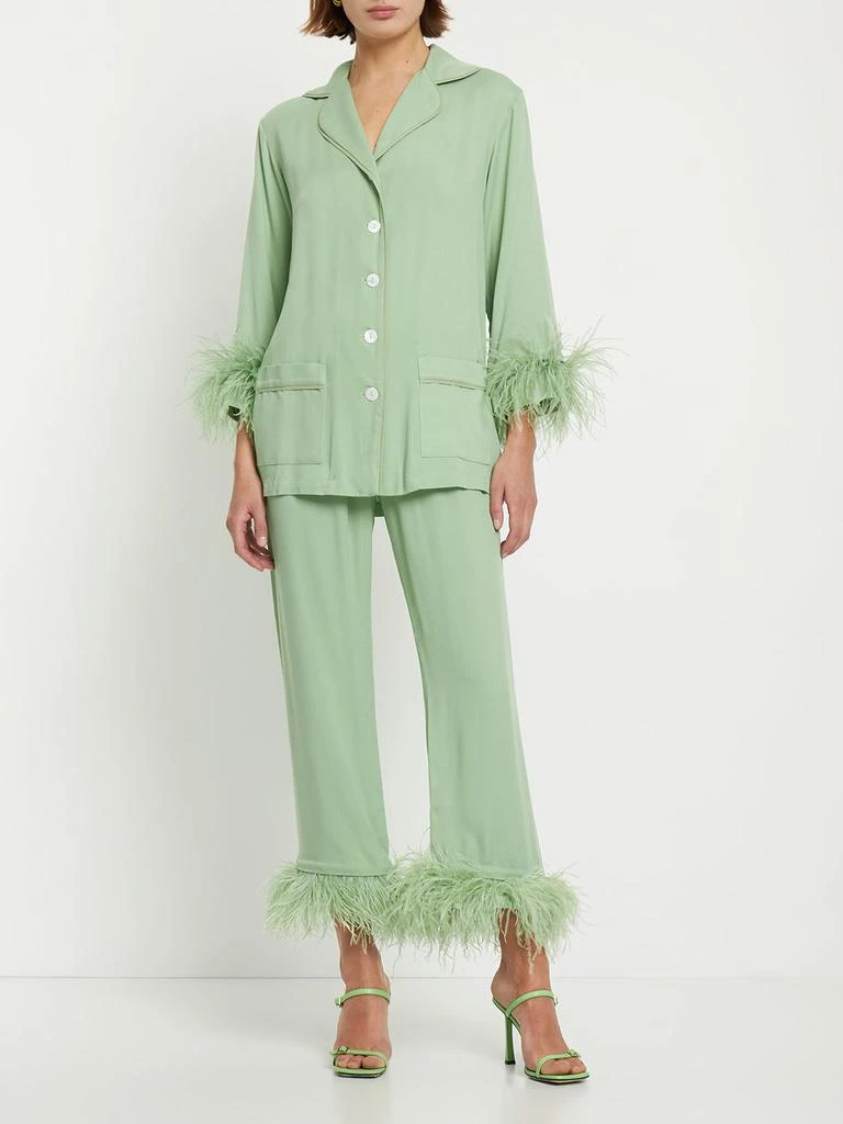 商品Sleeper|Party Viscose Pajama Set W/feathers,价格¥1541,第1张图片详细描述