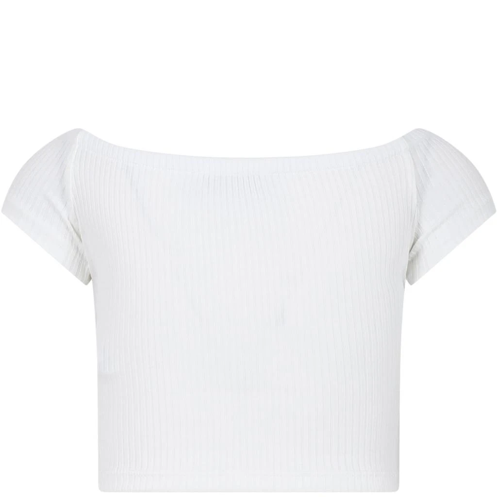 商品MSGM|White T-shirt For Girl With Logo,价格¥708,第2张图片详细描述