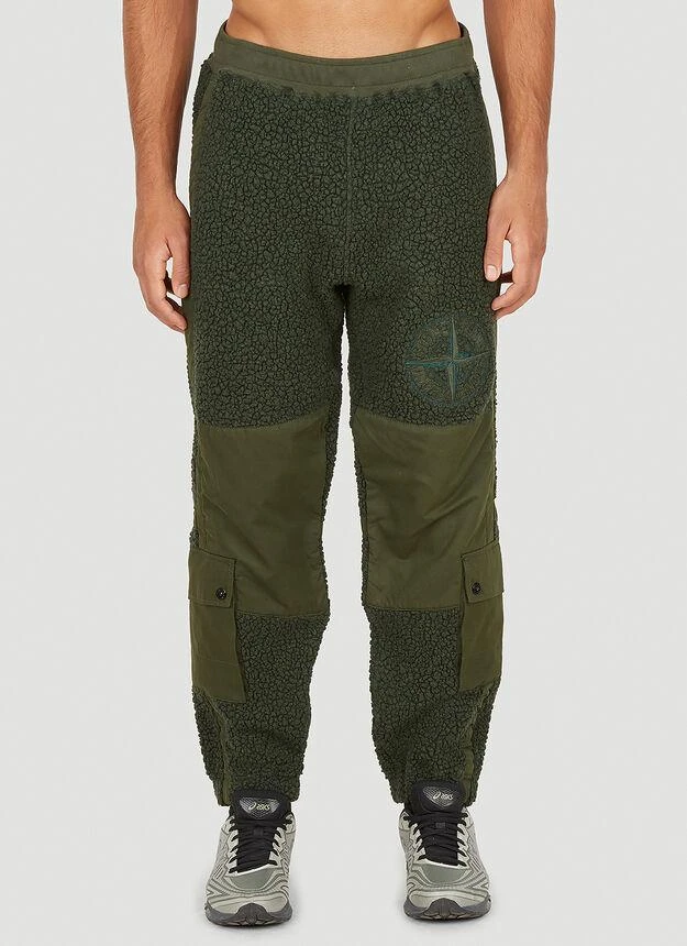 商品Stone Island|Colour Block Teddy Track Pants in Green,价格¥2923,第1张图片