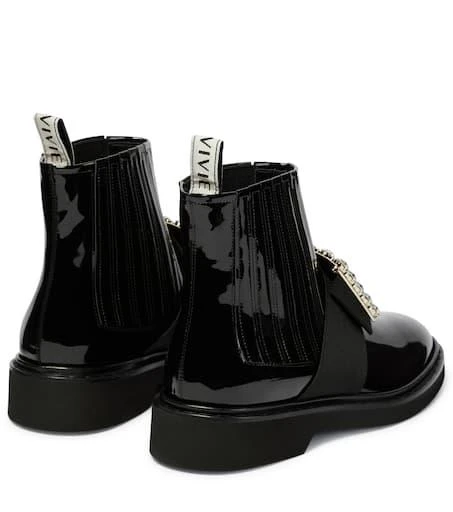 商品Roger Vivier|Viv' Rangers patent leather ankle boots,价格¥16042,第3张图片详细描述