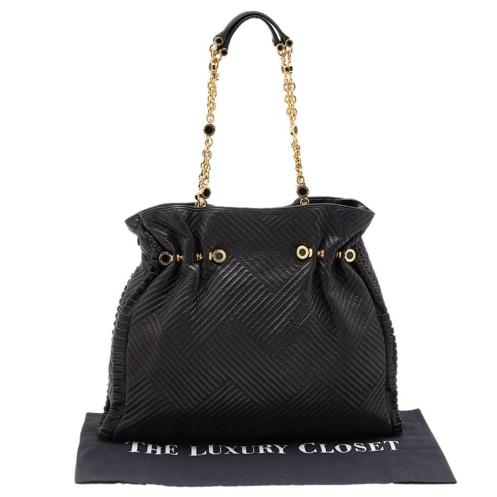 Bvlgari Black Quilted Leather Twistino Tina Shopper Tote 商品
