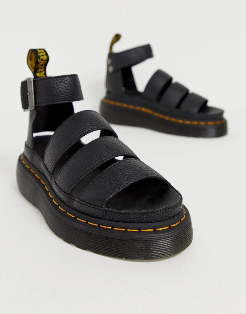 商品Dr. Martens|Dr Martens Clarissa II quad chunky sandals in black,价格¥1207,第3张图片详细描述