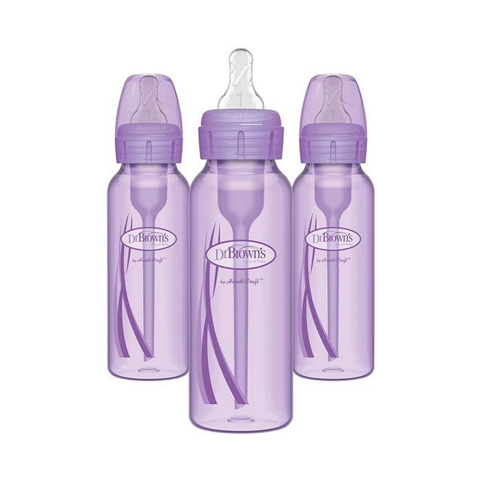 商品Dr. Brown's|Girls' Options+ Natural Flow Anti-Colic Baby Bottles, 8oz, 3 Pack,价格¥164,第1张图片详细描述