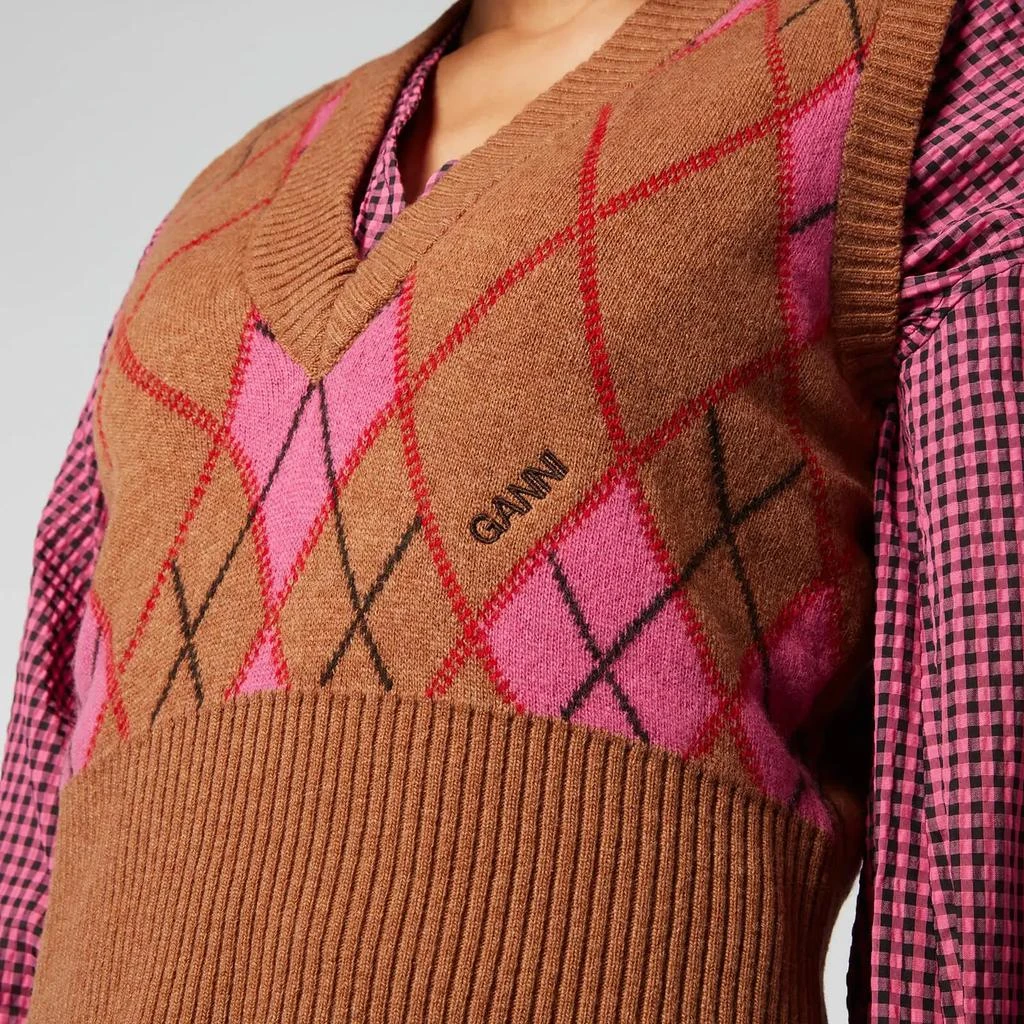 商品Ganni|Ganni Women's Harlequin Knit Sweater Vest - Tiger's Eye,价格¥901,第4张图片详细描述