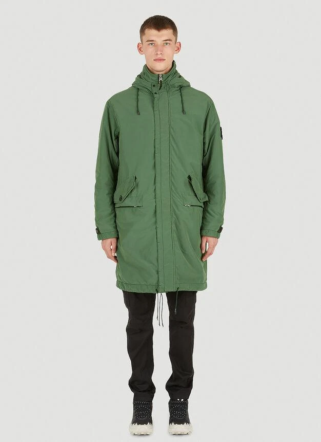 商品Stone Island|Fish Tail Parka Coat in Green,价格¥5864,第1张图片