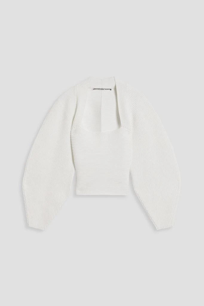 商品Alexander Wang|Integral Shrug ribbed-knit sweater,价格¥1825,第1张图片
