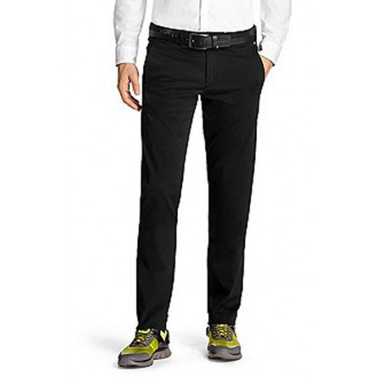 商品Hugo Boss|HUGO BOSS 男士黑色棉混纺休闲裤 LEEMAN1-W-50276199-100,价格¥596,第1张图片