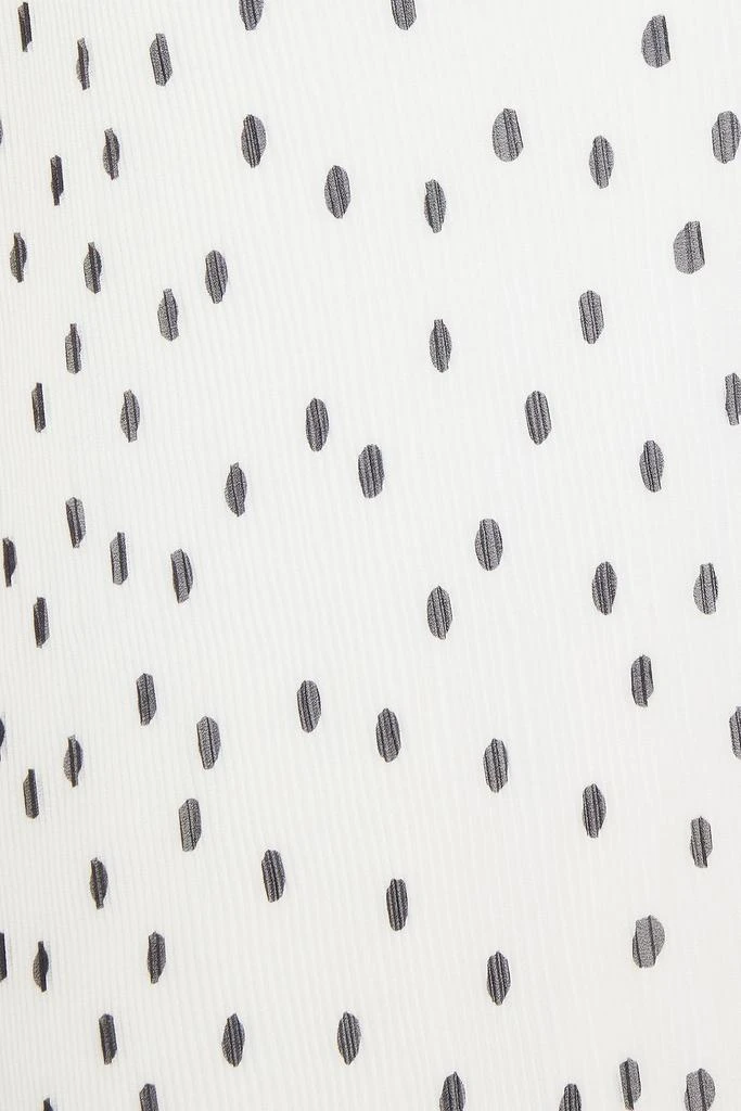 GANNI Ruffle-trimmed polka-dot plissé-chiffon mini dress 2