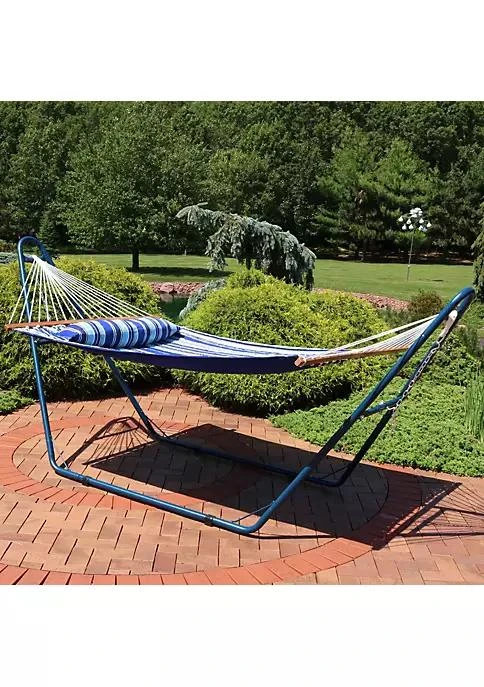 商品Sunnydaze Decor|Decor 2 Person Quilted Hammock With Universal Steel Blue Stand   Beach,价格¥1489,第1张图片