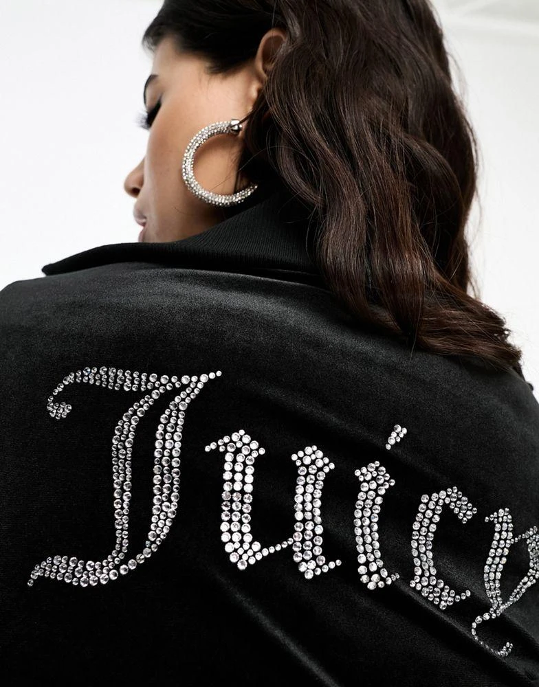 商品Juicy Couture|Juicy Couture velour padded bomber jacket in black,价格¥1327,第3张图片详细描述