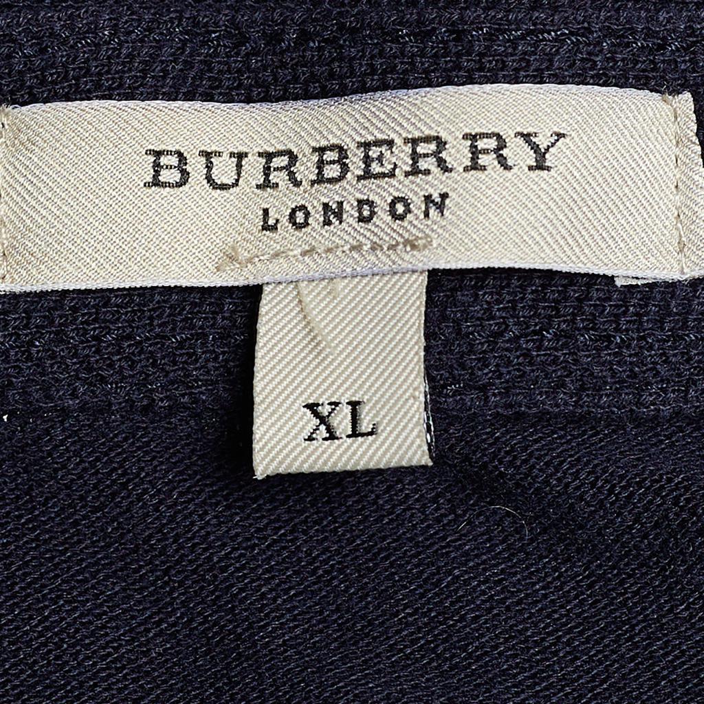 商品[二手商品] Burberry|Burberry London Navy Blue Pique Cotton Long Sleeve Polo T-Shirt XL,价格¥762,第6张图片详细描述