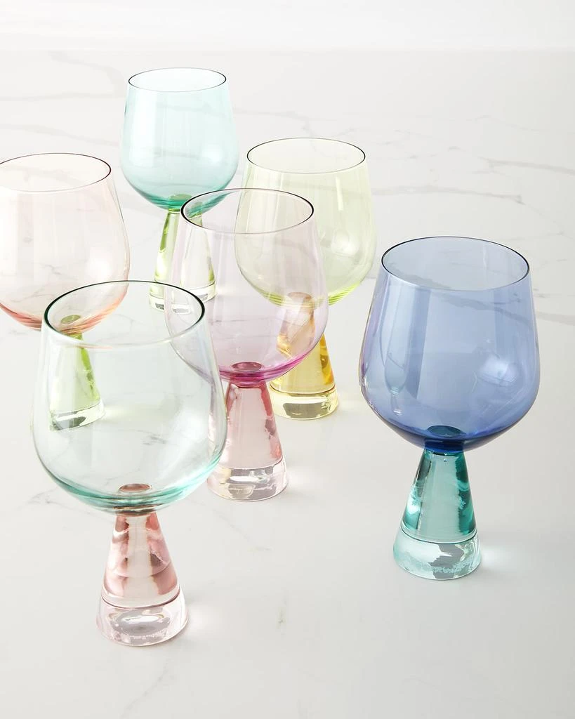 商品Neiman Marcus|Two-Tone Multicolor Wine Glasses, Set of 6,价格¥892,第1张图片