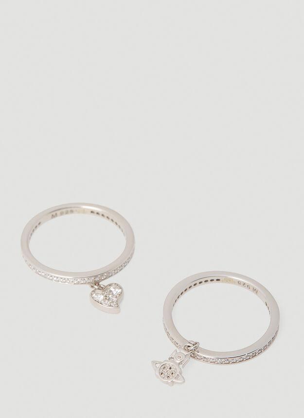 商品Vivienne Westwood|Set of Two Brandita Rings in Silver,价格¥1564,第1张图片