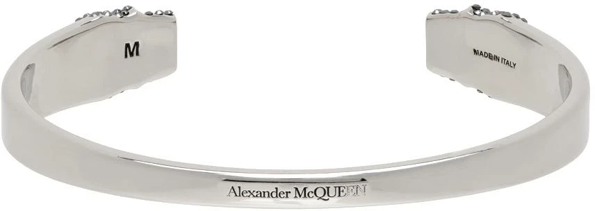 商品Alexander McQueen|Silver Skull Open Cuff Bracelet,价格¥1721,第4张图片详细描述